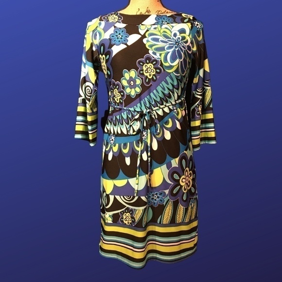 UNKNOWN MAKER 60’s Inspired Pop Art Print Shift Tunic Dress, Pre-owned, XS - Picture 1 of 7